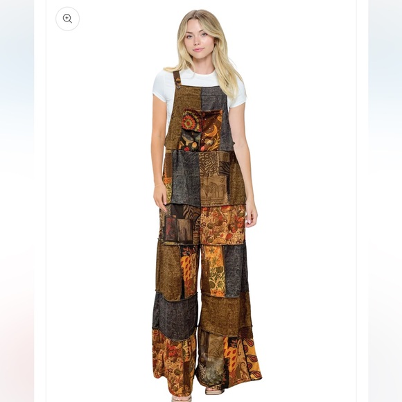 Yak & Yeti Pants - Yak & Yeti 24673 Overall Mushroom Multicolor Print Patchwork. Various Sizes.